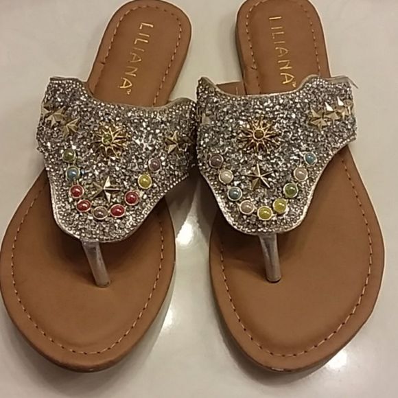 Liliana Shoes - NWT LILIANA Rhinestone Beaded Sandal